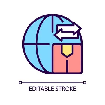 Goods import and export RGB color icon Stock Illustration