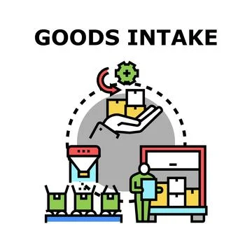 Goods intake process managing supply chain logistics 库存插图
