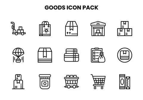 Goods Line Vector Icons Pack Stock Illustration