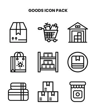 Goods Line Vector Icons Pack 스톡 일러스트