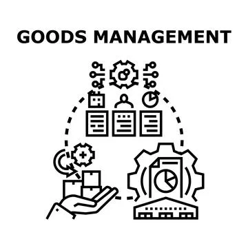 Goods management system implementing efficient supply chain logistics 스톡 일러스트