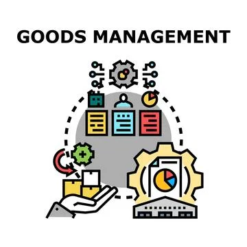Goods management system implementing efficient supply chain logistics 스톡 일러스트