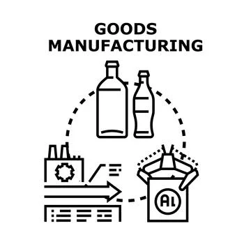 Goods manufacturing concept vector illustration production process イラスト素材