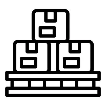 Goods pallet icon outline vector. Container equipment Stock Illustration