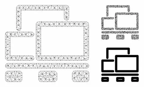 Goods Pallet Vector Mesh Carcass Model and Triangle Mosaic Icon Stock Illustration