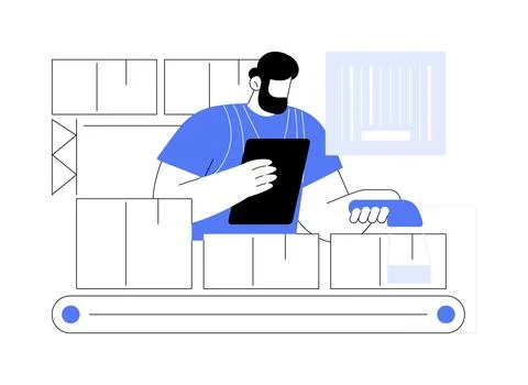 Goods-to-person technologies abstract concept vector illustration. Stock Illustration
