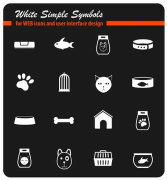 Goods for pets icon set Stock Illustration