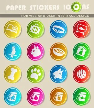 Goods for pets icon set Stock Illustration