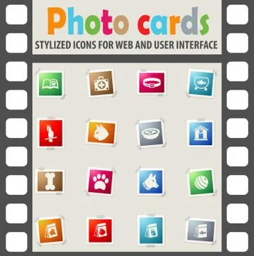 Goods for pets icon set Stock Illustration