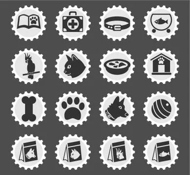 Goods for pets icon set Stock Illustration