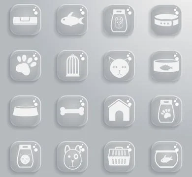 Goods for pets icons Stock Illustration