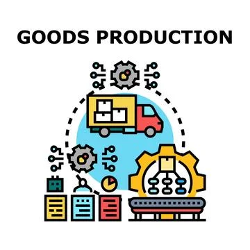 Goods production process illustrating logistics and delivery cycle イラスト素材