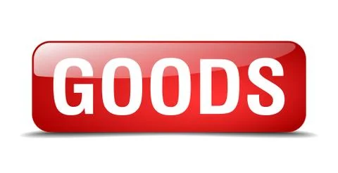 Goods red square 3d realistic isolated web button 스톡 일러스트