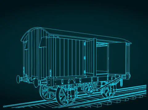 Goods retro wagon Stock Illustration
