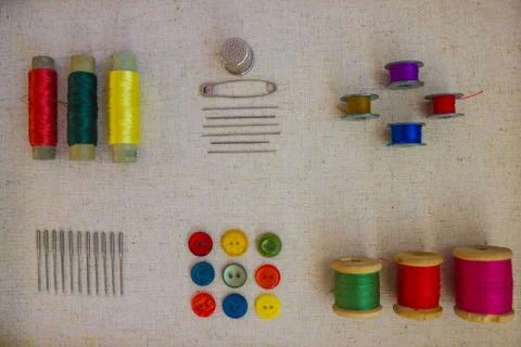 Goods for sewing. Stock Photos