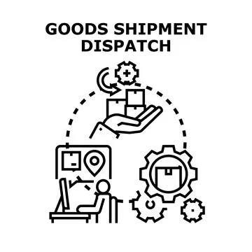 Goods shipment dispatching and delivery service concept Stockillustratie