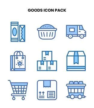Goods Two Colour Bundle Icons Pack Stock Illustration