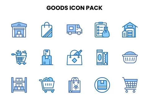 Goods Two Colour Graphics Icons Pack Stock Illustration