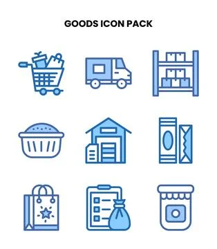 Goods Two Colour Scalable Icons Pack Stock Illustration
