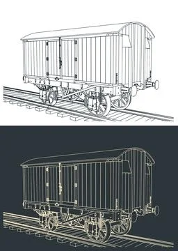 Goods wagon illustrations Stock Illustration