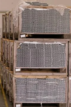 Goods in the warehouse is loaded Stock Photos