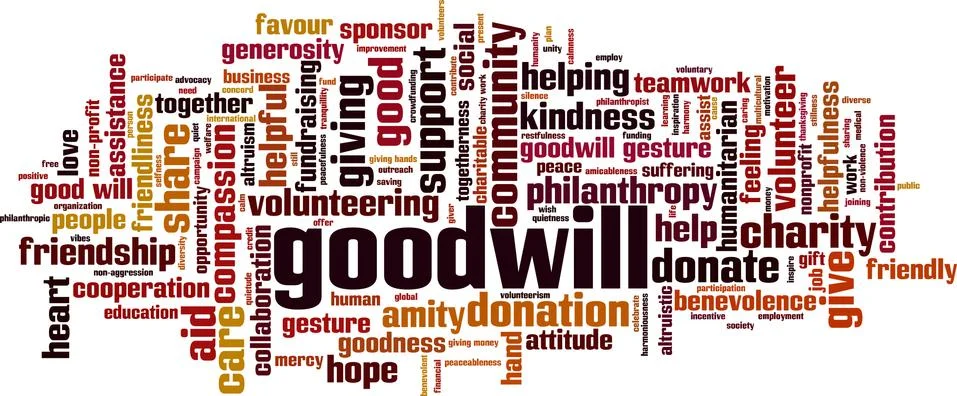 Goodwill word cloud Stock Illustration