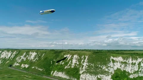 Goodyear Blimp: Cliffs of Dover Stock Footage 231699599
