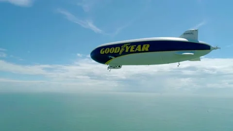 Goodyear Blimp: Cliffs of Dover Stock Footage 231699659