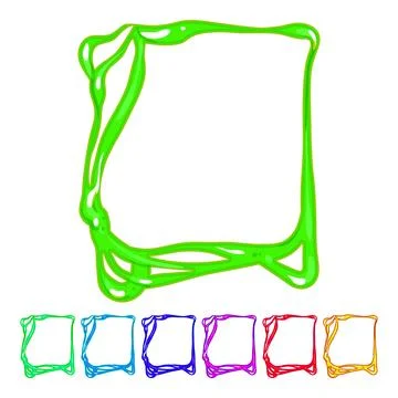 Gooey slime frame cartoon vector graphic Stock Illustration