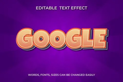 Google  3d editable text effect Illustrazione stock