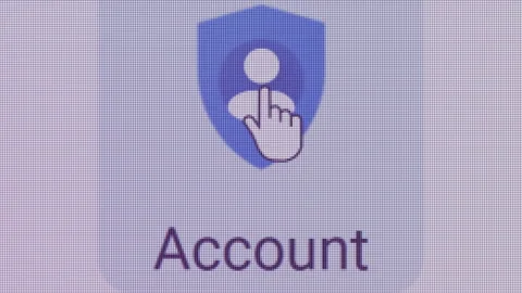 Google Account Icon Click Close Up Front Camera Stock Footage 145537008