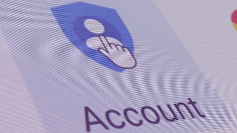 Google Account Icon Click Close Up Stock Footage 145537017