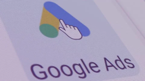 Google Ads Icon Click Close Up Stock Footage 145680039