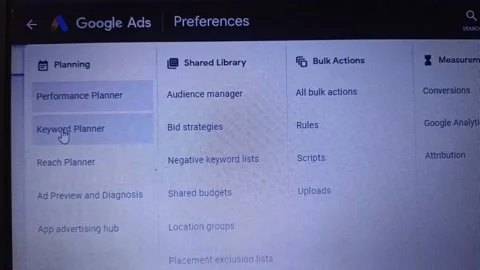 Google Ads Keyword Planner Stock Footage 206739432