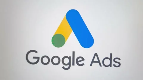 Google Ads logo displayed on laptop computer Stock Footage 235029246