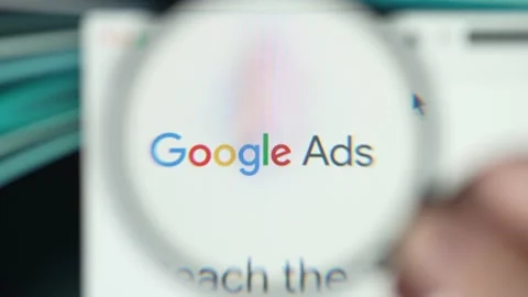 Google Ads Logo on Their Website on a Computer Screen Closeup 스톡 동영상 219153357