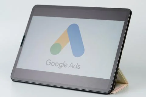 Google ads menu on ipad screen Stock Photos
