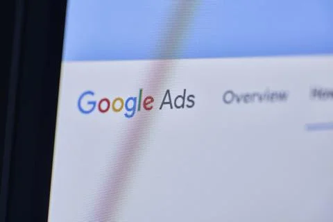 Google ads web page Stock Photos
