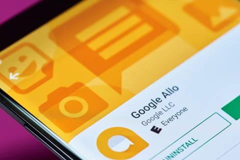 Google Allo application Foto stock