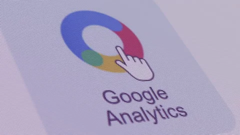 Google Analytics Icon Click Close Up Stock Footage 218225739