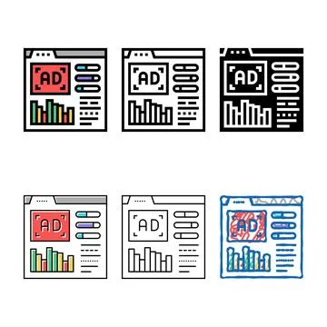 Google analytics integration color icon variety vector 库存插图
