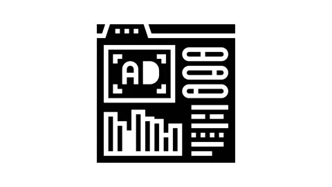 Google analytics integration glyph icon animation Stock Footage 164943393