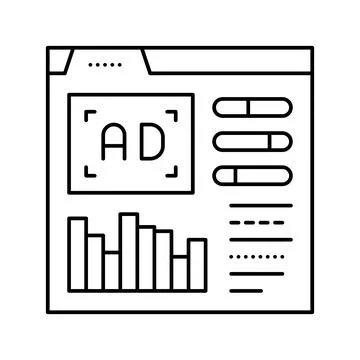 Google analytics integration line icon vector illustration Stock Illustration
