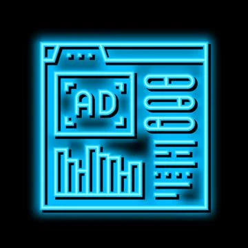 Google analytics integration neon glow icon illustration Stock Illustration