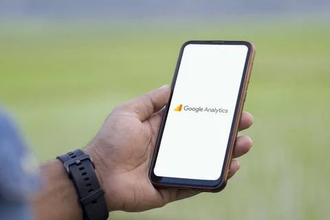  Google Analytics logo displayed on mobile phone screen-Dhaka,Bangladesh 2... Stock Photos