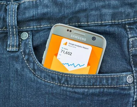 Google Analytics mobile application. Stock Photos