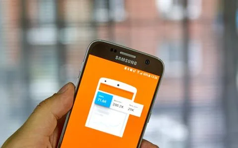 Google Analytics mobile application. Stock Photos