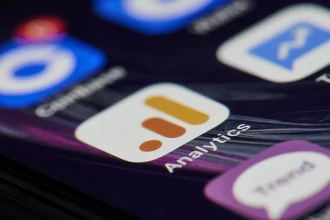 Google analytics mobile application Stock Photos