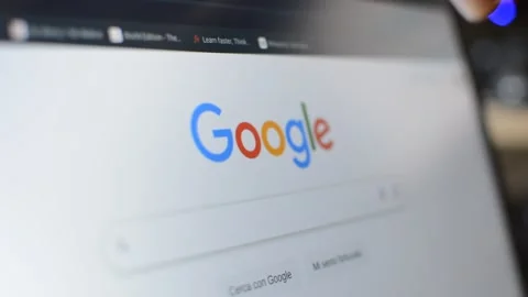 Google application browser on laptop screen. google browse search app. Stock Footage 297845023