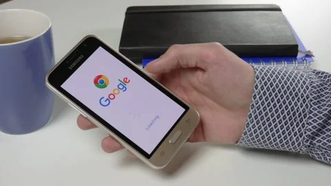 The Google application is loaded for a very long time Stock Footage 99834008